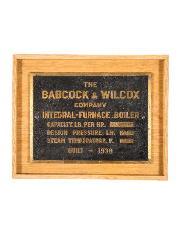 historically important original 1938 cook county hospital powerhouse cast bronze salvaged boiler plaque