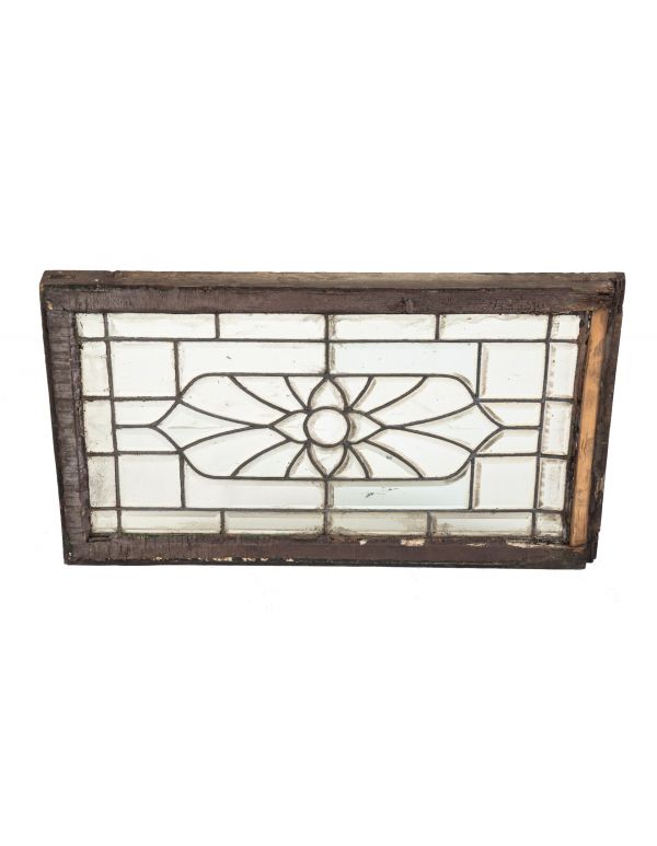 original all-beveled edge leaded glass interior residential salvaged chicago window with intact wood sash frame