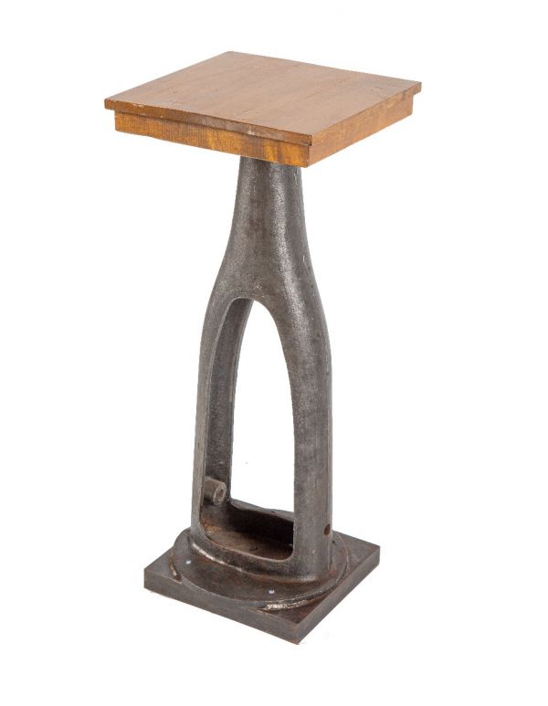 vintage american industrial heavy duty custom-built salvaged chicago machine base with newly added wood top 