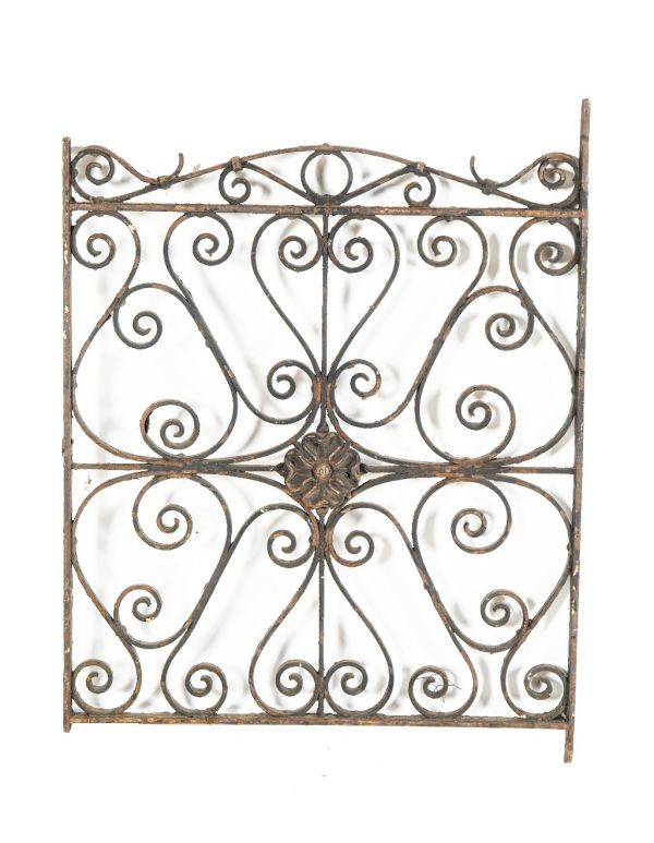 1880s salvaged chicago exterior ornamental wrought iron american victorian-era residential window guard 