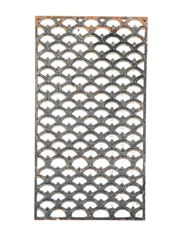 1920's antique american art deco style ornamental cast iron "fishscale" pattern new york city hotel lobby radiator grille