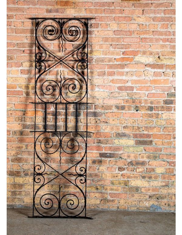 finely-made original 19th century antique american ornamental wrought iron exterior hotel building window guard 
