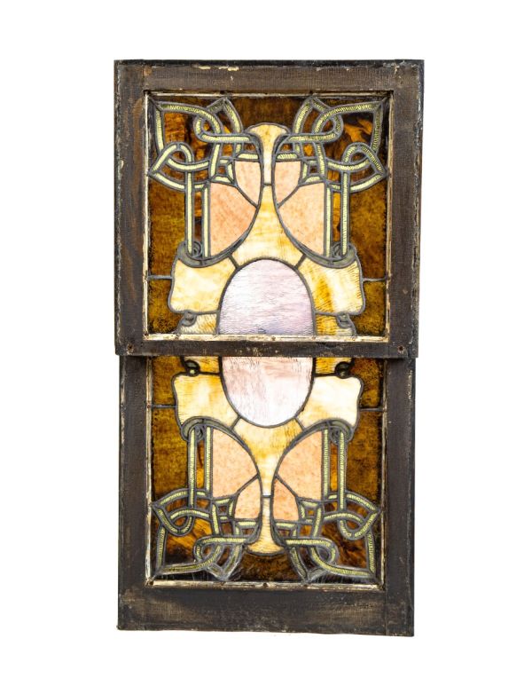 healy and millet-designed stained glass double-sash window with elegantly designed celtic border