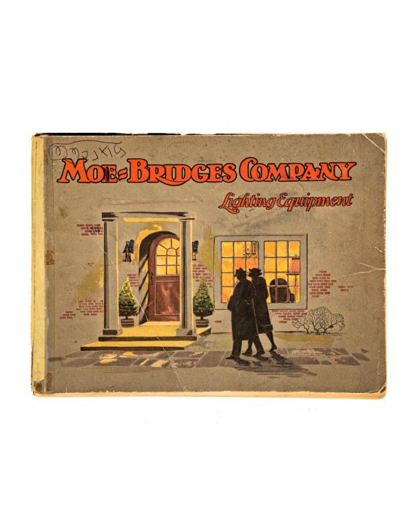 rare early 20th century antique american moe-bridges "no. 27" lighting product catalog with richly colored illustrations 