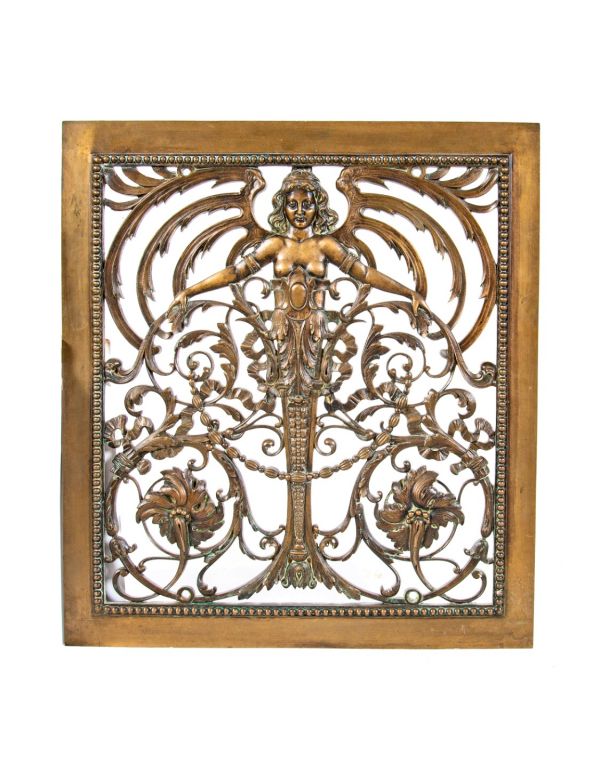 historically important early 20th century ornamental cast bronze interior new york city grand central terminal figural wall-mount air ventilation grille or cover