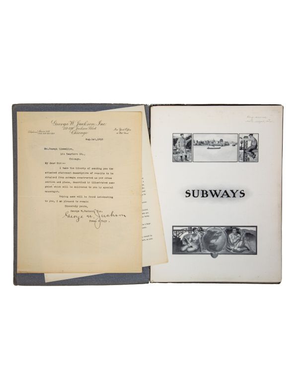 rare museum-quality early 20th century chicago-based george w. jackson contractor catalog with chicago "l" schematics 