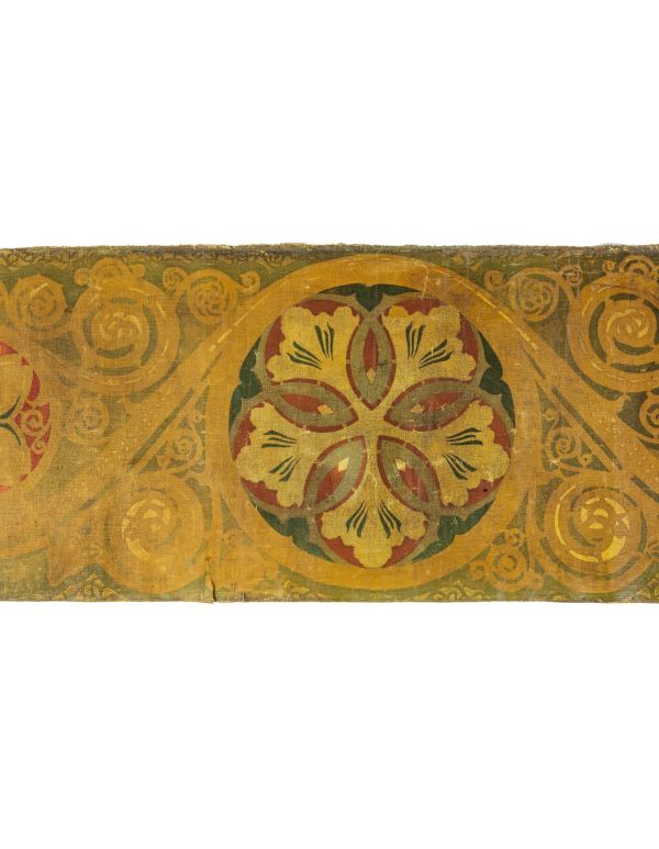 remarkable all original late 19th century intact museum quality polychromatic hand-painted stenciled st. louis union station interior wall canvas