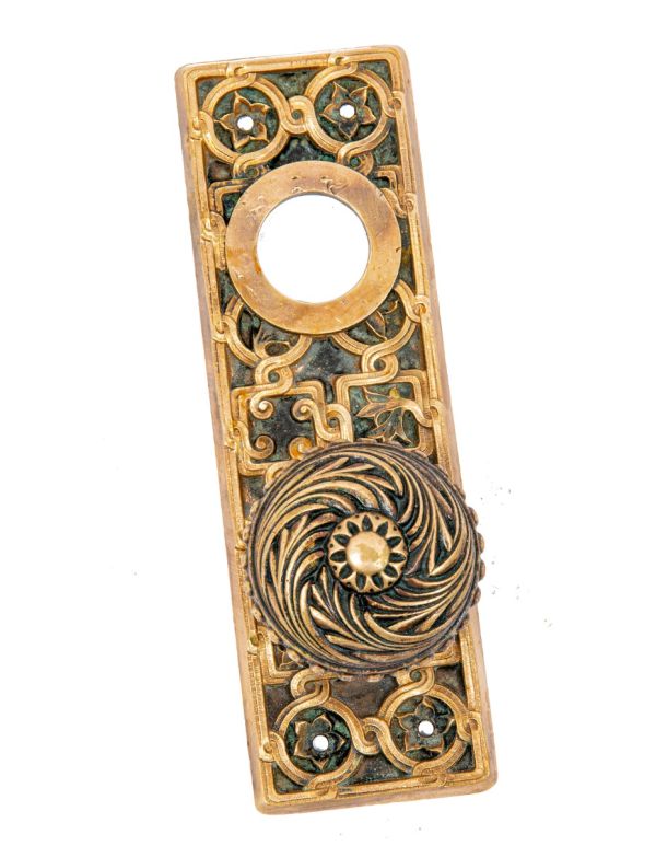 hard to find early 1890s richardsonian romanesque ornamental cast brass salvaged chicago entrance door hardware 