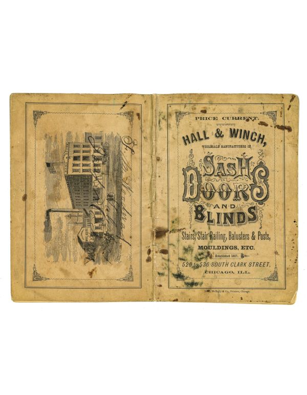 rare 1860s chicago hall and winch sash, door, and blinds residential and commerical builder catalog 