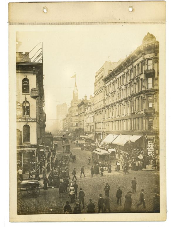 rare mounted 8 x 10 albumen print of chicago's madison street looking west of state street 1889
