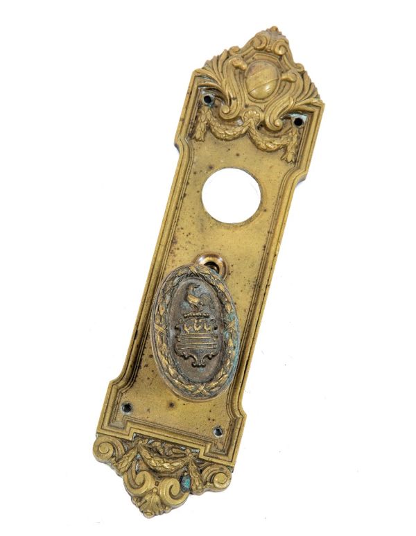 original early 20th century marshall and fox-designed ornamental cast brass customized blackstone hotel guest room door hardware