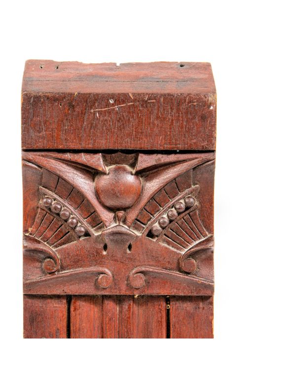 museum-quality 1881 john edelmann-designed carved mahogany wood levi strauss house plinth block 