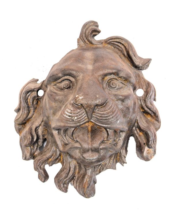 rare museum-quality ornamental cast iron lionhead salvaged from george h. johnson's 1860 milwaukee iron block building 