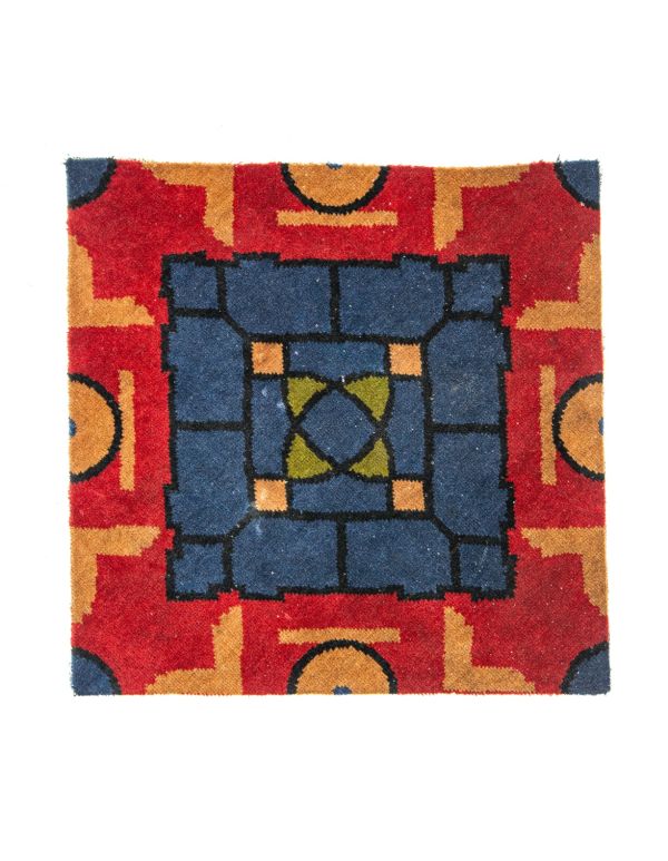 original clarence hatzfeld-designed richly colored mohair carpet sample original to the logan square masonic temple building 