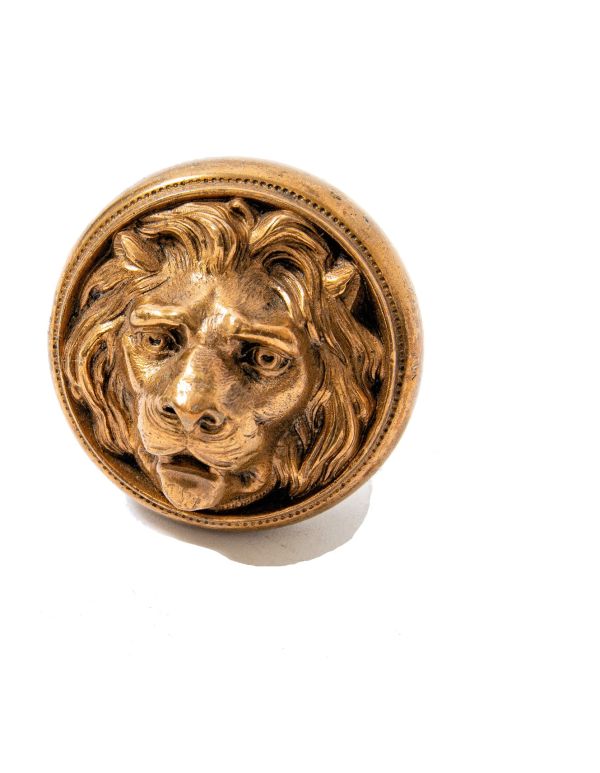 rare 1870s ludwig kruezinger-designed cast bronze residential entrance lion head doorknob