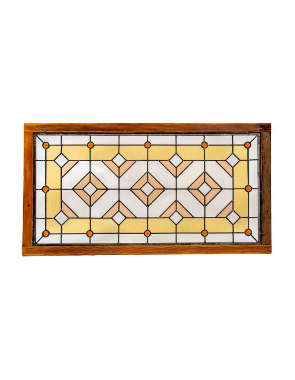 original late 1880s antique american salvaged chicago faceted jewel and bevel glass stained glass transom window