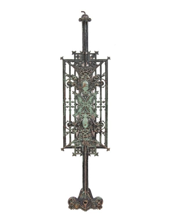 original 1899  schlesinger & mayer ornamental cast iron interior staircase baluster executed by the winslow brothers