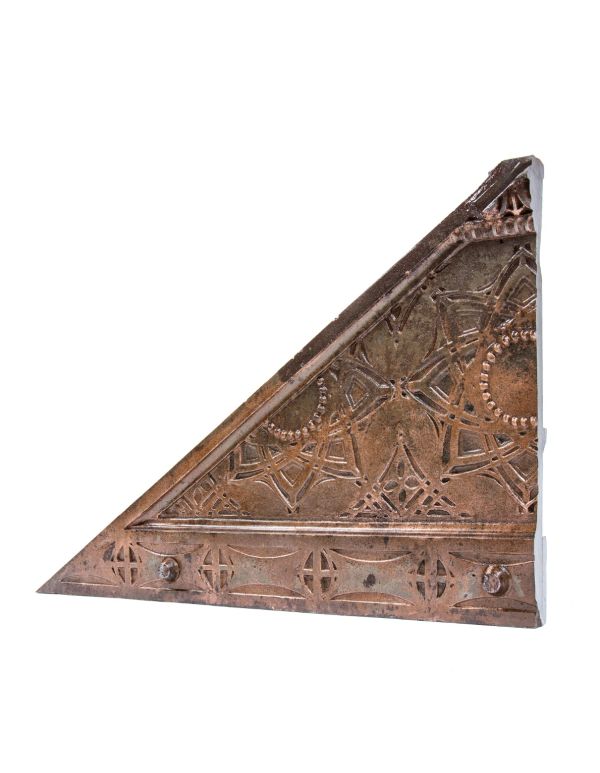 original 1893 copper-plated cast iron chicago stock exchange building interior staircase stringer fragment 