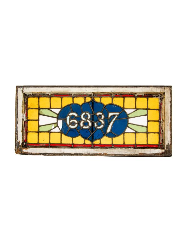 1880s salvaged chicago largely intact and richly colored residential transom address window