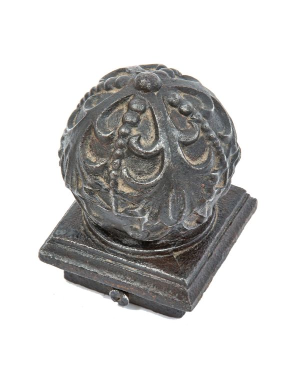 original 1892 edbrooke and burnham-designed ornamental cast iron newel post bottom cap from mecca flats