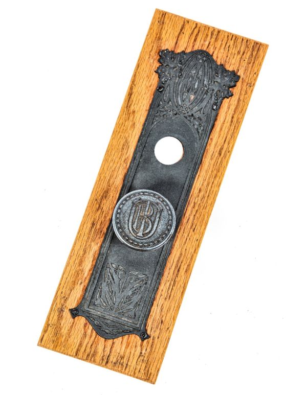 original louis h. sullivan-designed ornamental cast iron customized union trust building doorknob and backplate