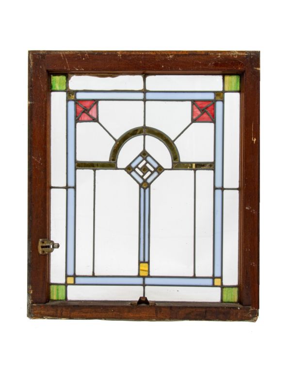 one of three matching exceptional salvaged chicago bungalow art glass windows by eberhardt & company