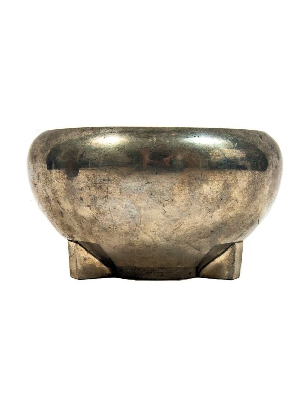 museum-quality american art deco style original 1931 reed and barton footed pewter bowl 