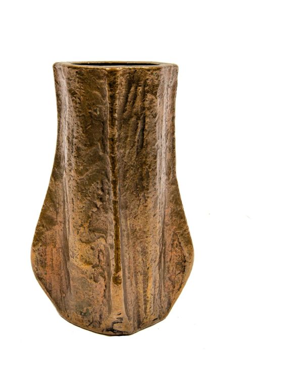 unmarked heavy cast bronze early to mid-20th century distinctive vase with nicely aged patina