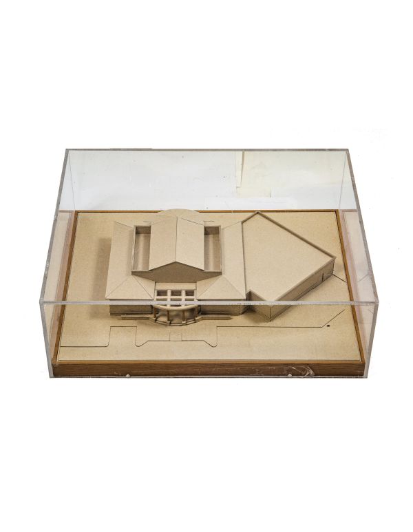 one of several original 1980s-1990s stanley tigerman architectural presentation models comprised of basswood
