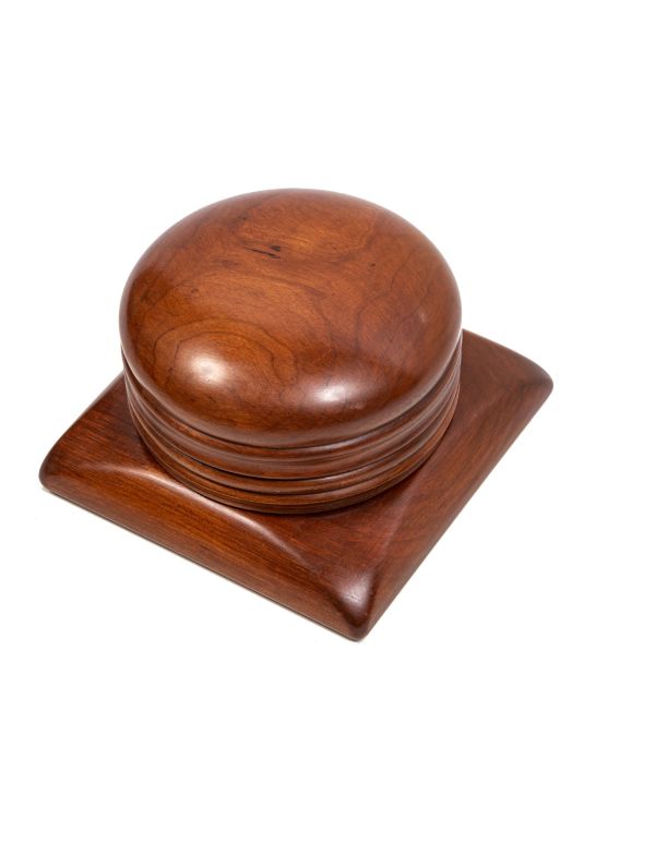 recreated john wellborn root-designed 1879 hayden house interior newel post finial cap comprised of finished mahogany wood 
