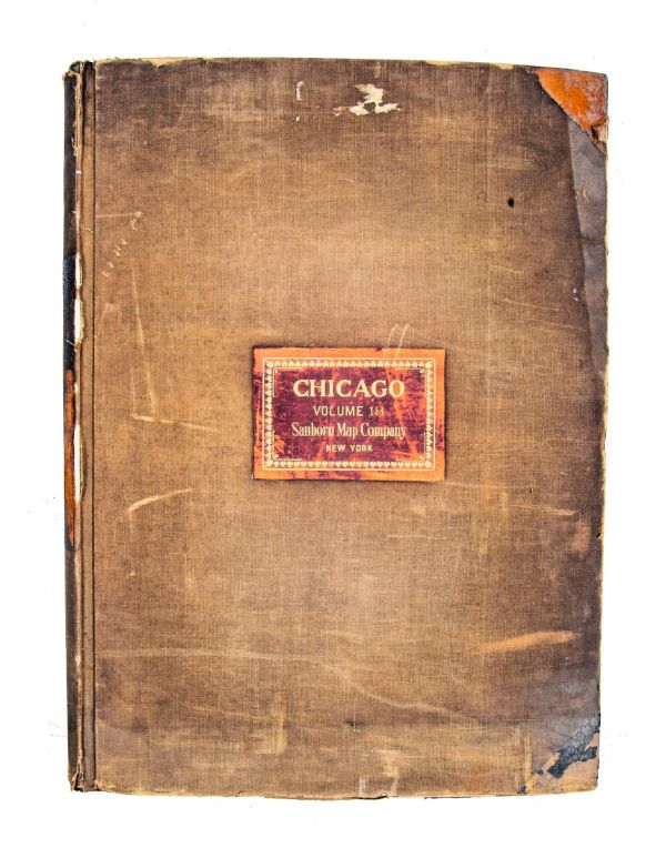 hard to find oversized 1908 hard bound chicago sanborn insurance atlas map volume 18
