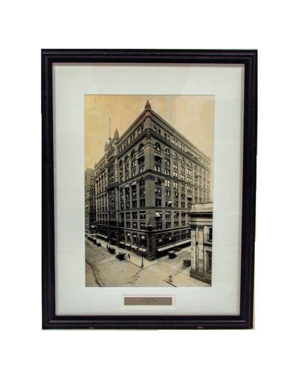 nicely framed and matter photographic print of burnham and root's rookery building as it appeared in 1905