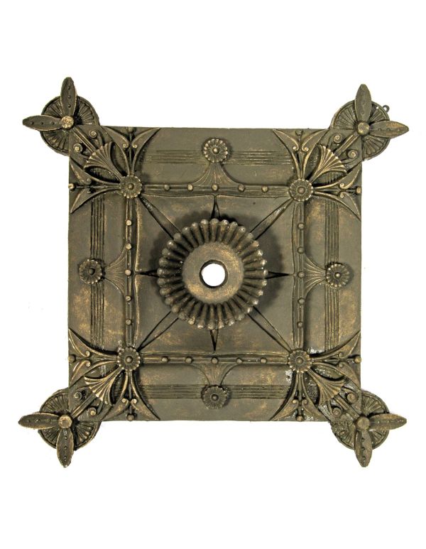 louis h. sullivan-designed cast plaster (recast) of an interior ann halsted ceiling escutcheon with period appropriate paint finish 