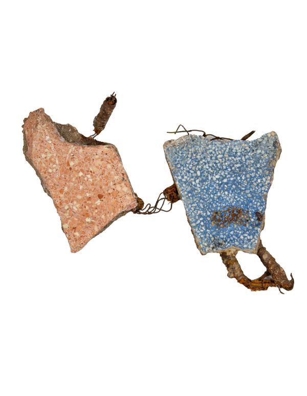 unusual multi-colored terrazzo floor fragments unearthed from the site of washington porter's kiosk sphinx (1928-1933)