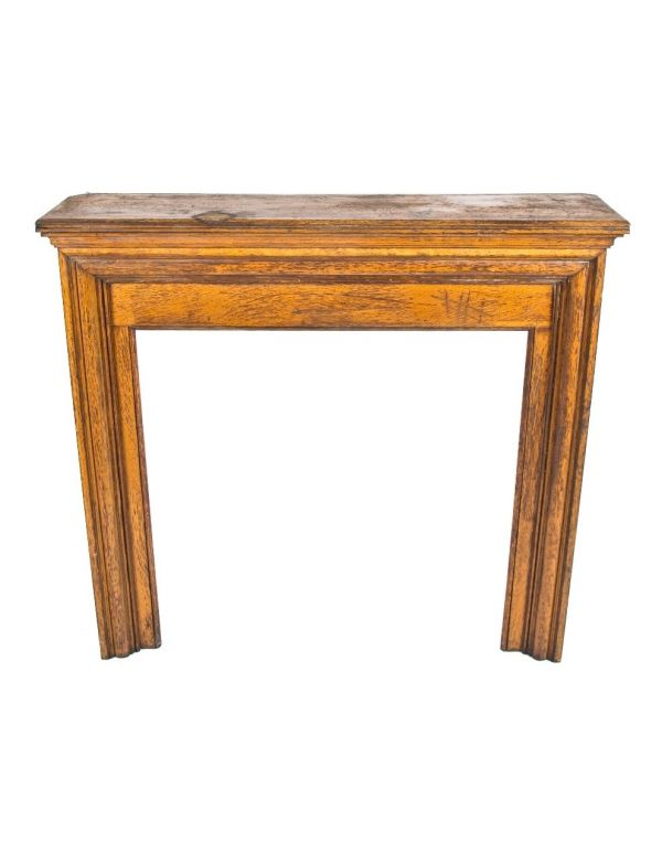 unique late 19th century diminutive solid oak wood interior residential salvaged chicago fireplace mantel with intact golden oak finish