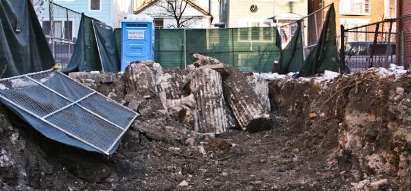 a most unusual discovery during the excavation of a residential lot on artesian avenue