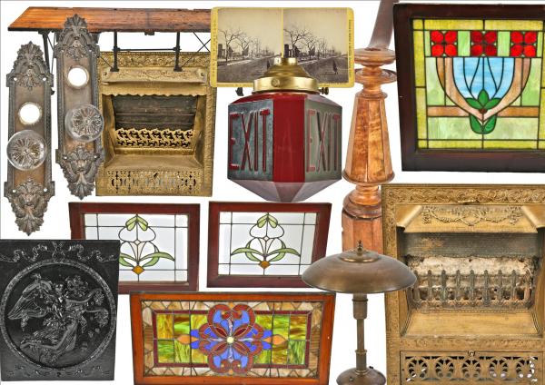 arts & crafts leaded art glass windows, residential hardware, faries lighting, and industrial furniture