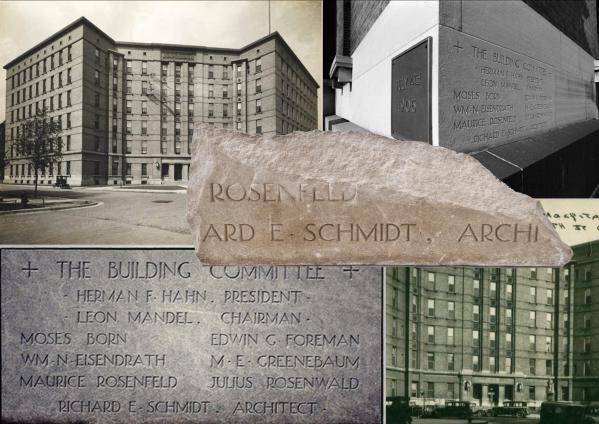 senseless mutilation of michael reese hospital's cornerstone represented by single fragment