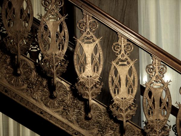 louis h. sullivan-designed copper-plated ornamental cast iron interior guaranty building baluster