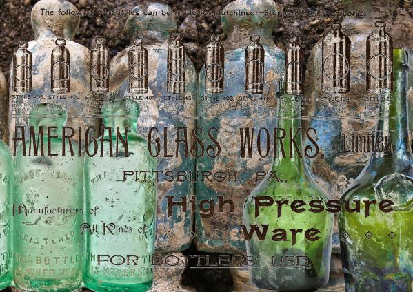 pile of 19th century "pictorial" hutchinson bottles discovered behind ace on ashland