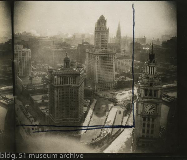 downtown chicago from tribune tower in 1933