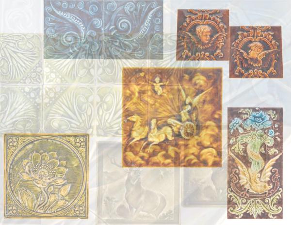 hundreds of additional 19th century victorian majolica tiles purchased from lifetime collector now available on online