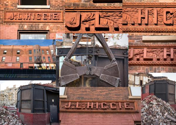 chicago commercial building built for 19th century tugboat operator james l. higgie undergoing demolition, part 1