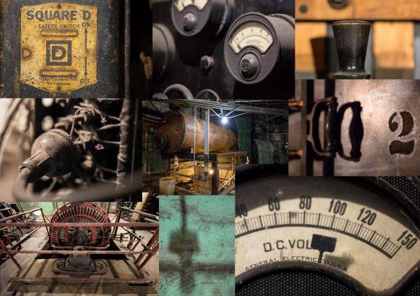 a photographic study of congress theater's original basement level mechanical and electrical equipment
