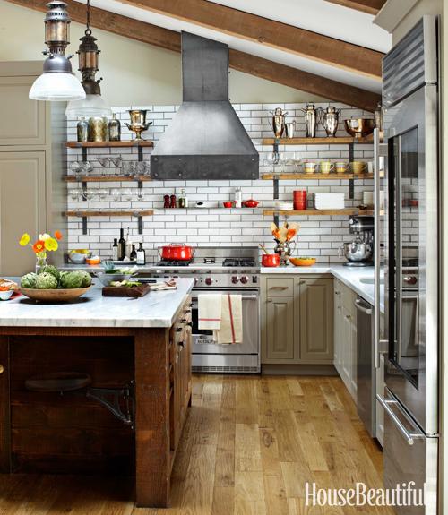 A Sturdy, Industrial Kitchen in Napa Valley (swing-out stools provided by Urban Remains)