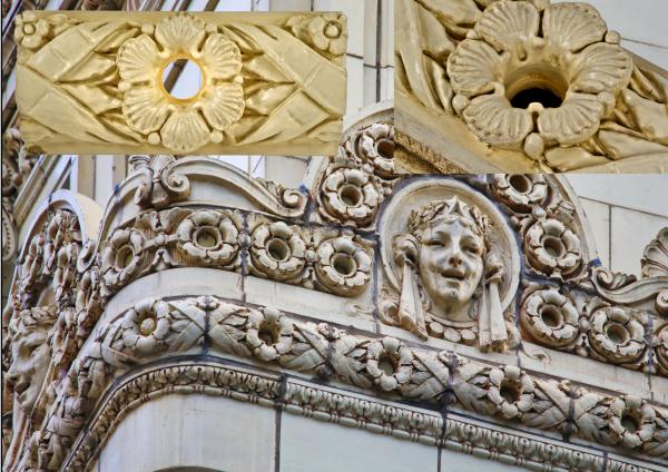 a closer look at the "old ivory" glazed terra cotta reproduced for the iconic chicago theater