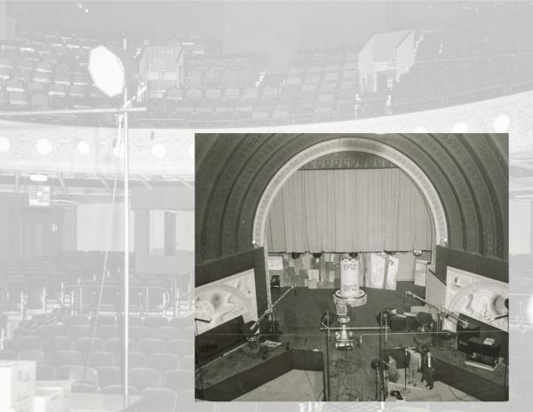 seldom seen images of adler and sullivan's garrick theater auditorium as 1950's television studio